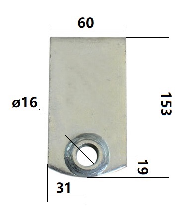 Dimensiones de la escuadra delantera