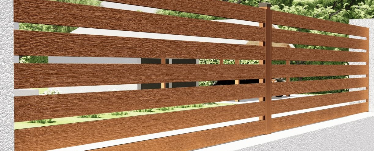 Lama de aluminio con acabado imitación madera