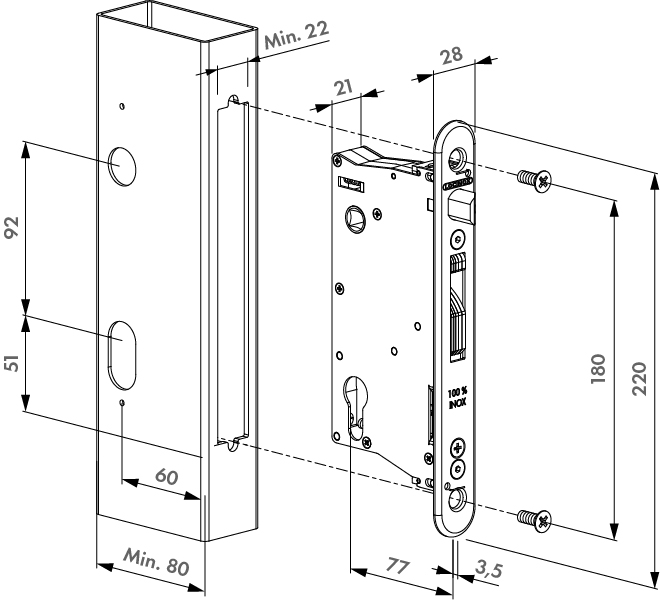 LOCINOX EIGHTYLOCK-M - esquema