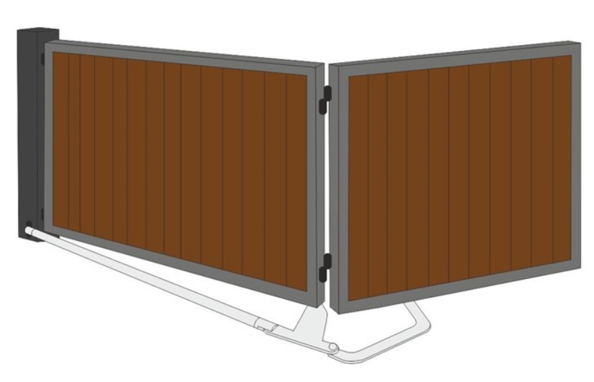 Mecanismo plegable para puerta batiente
