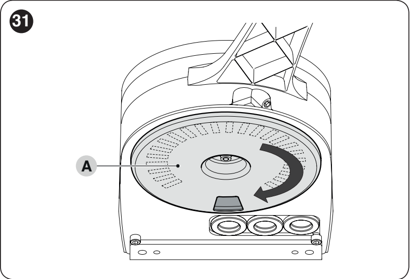Posición del disco A al insertar el tope mecánico HYKE