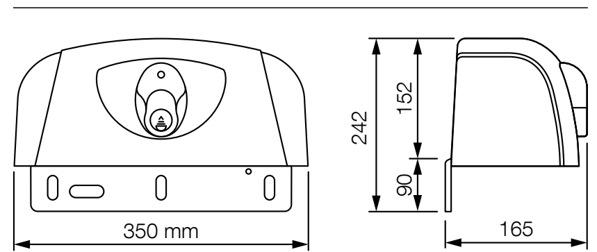 HYPPO – dimensiones 350 × 165 × 242 mm HYPPO – dimensiones 350 × 165 × 242 mm