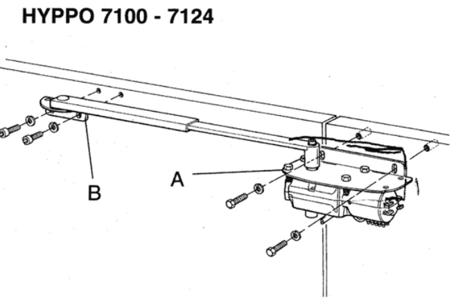 HY7100 y HY7124: placa de soporte A y fijación delantera B para puerta plegable HY7100 y HY7124: placa de soporte A y fijación delantera B para puerta plegable