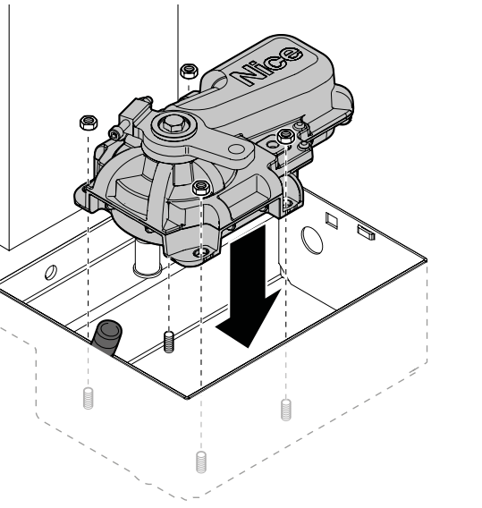 L-FAB – fijación del motor a la caja de cimentación