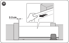 Puerta situada a 2–3 cm del tope mecánico
