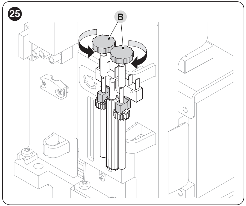 NICE SLIGHT SLH400 – ruedas de ajuste B al repetir el ajuste