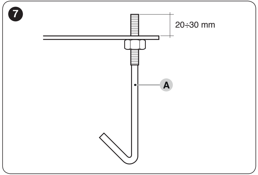 NICE SLIGHT SLH400 – saliente de la rosca del anclaje de 20 a 30 mm