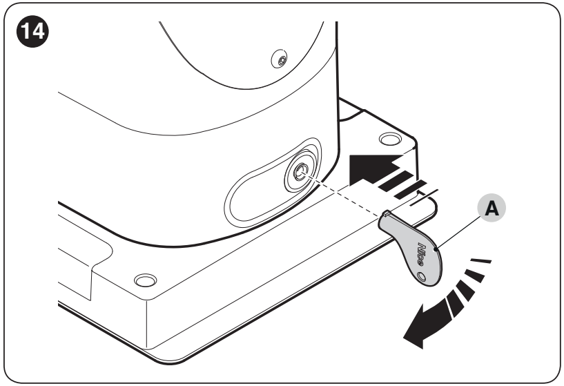 NICE SLIGHT SLH400 – desbloqueo manual con llave