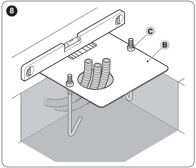 NICE SLIGHT SLH400 – placa de cimentación y anclajes
