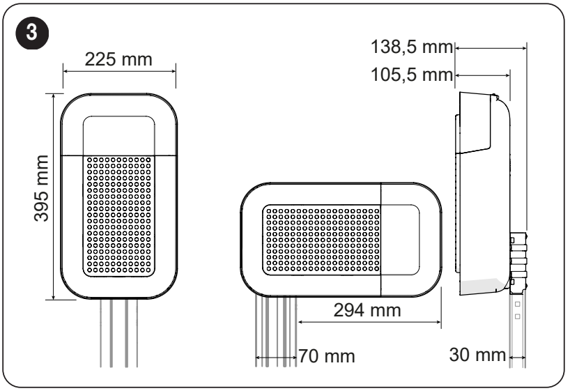 Dimensiones del cabezal del motor NICE SPIDER800W
