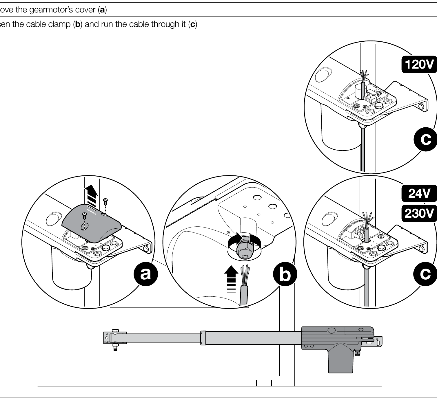 NICE TOO 230 V: pasacables y sujeción contra tirones NICE TOO 230 V: pasacables y sujeción contra tirones