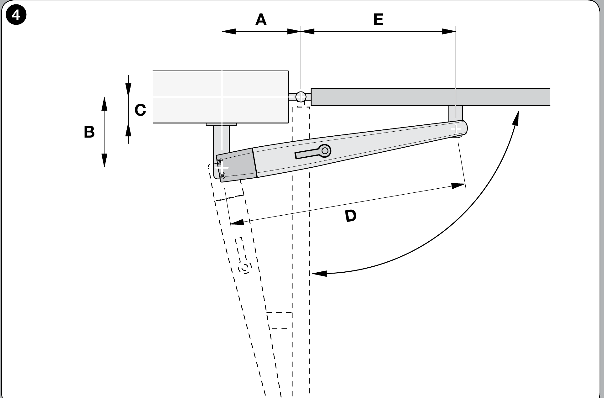 NICE Toona 6–7 – significado de las dimensiones de montaje A, B, C, D y E NICE Toona 6–7 – significado de las dimensiones de montaje A, B, C, D y E