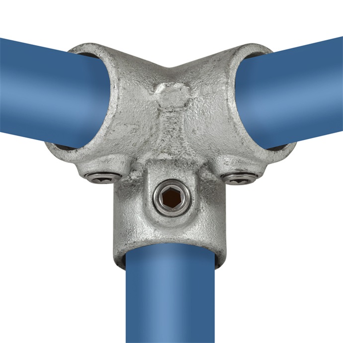Conector galvanizado para tubos de 48,3 mm, forma de esquina superior