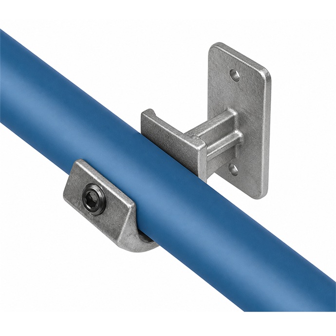 Ejemplo de uso: soporte abierto galvanizado para pasamanos de tubo de 48,3 mm, para pared