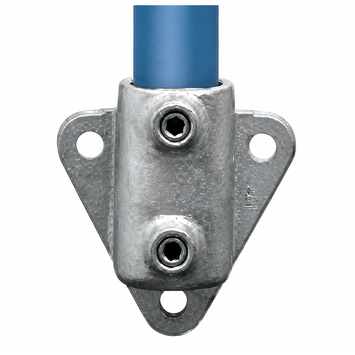 Ejemplo de uso: Anclaje galvanizado para tubo de 48,3 mm, con brida lateral, terminal