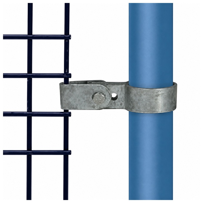 Abrazadera galvanizada terminal para fijar un panel de valla a un poste de 48,3 mm