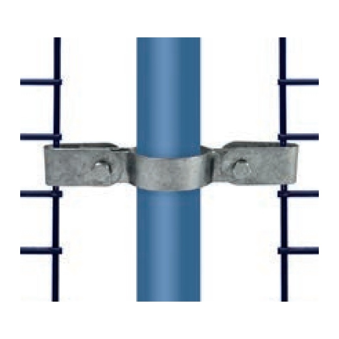 Abrazadera galvanizada continua para fijar paneles de valla a un poste de 42,4 mm