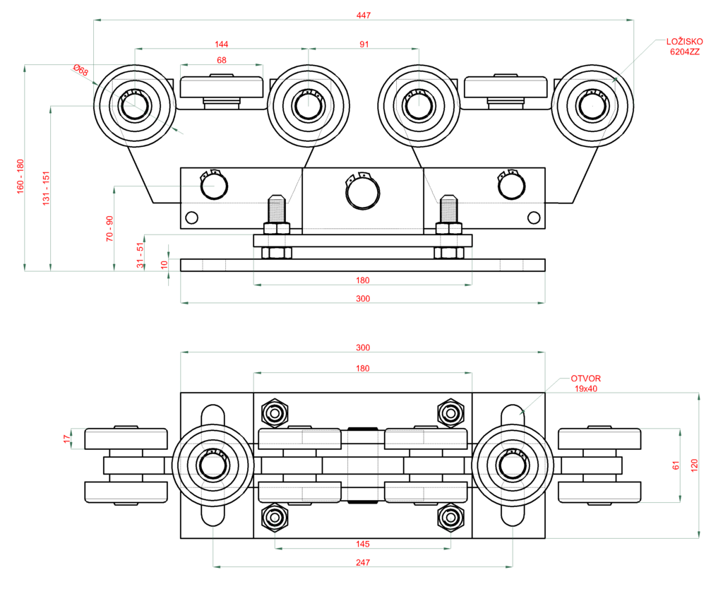 Plano del carro 80x80x5