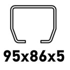 Con perfil en C de 95x86x5mm