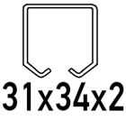 Para perfil en C de 31x34x2 mm
