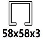 Para perfil C 58x58x3 mm
