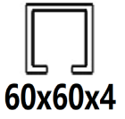 Para perfil C de 60x60x4 mm