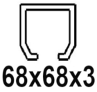 Para perfil C de 68x68x3 mm