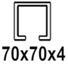 Para perfil C 70x70x4 mm