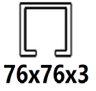 Para perfil C 76x76x3 mm