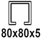 Para perfil C 80x80x5 mm