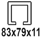 Para perfil en C de 83x79x11 mm