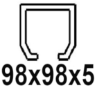 Para perfil C de 98x98x5 mm