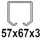 Para perfil C 57x67x3mm, suspendido