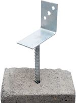 Base de anclaje en L de 60 mm con barra corrugada