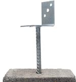 Base de anclaje en L de 60 mm con barra corrugada