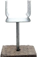 Base de anclaje en U con relieve y barra corrugada