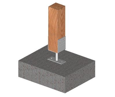 Ejemplo de uso de una base de anclaje en U con placa base Ejemplo de uso de una base de anclaje en U con placa base