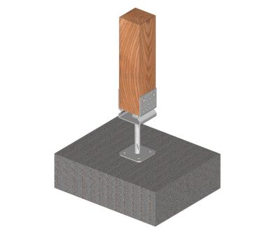 Ejemplo de uso de una base de anclaje en U con relieve y placa base atornillable