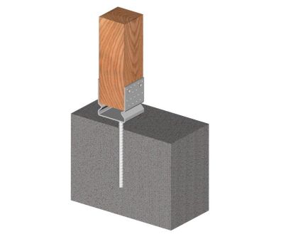 Ejemplo de uso de una base de anclaje en U con relieve y barra corrugada