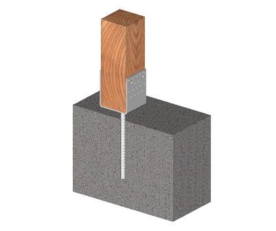 Ejemplo de uso de una placa de anclaje en U de 60 mm con barra corrugada