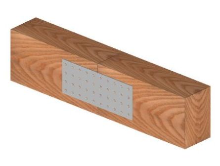Ejemplo de uso de una placa de unión estructural sin orificios Ejemplo de uso de una placa de unión estructural sin orificios