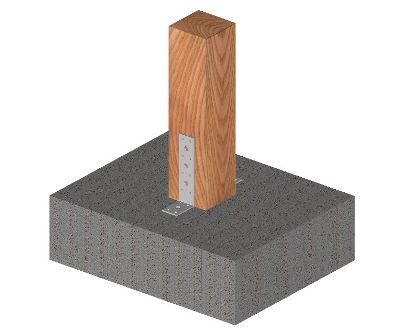 Ejemplo de uso de una escuadra estática perforada, sin refuerzo, irregular, de 40 mm