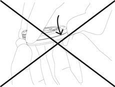 4. No presione la parte superior de la carcasa