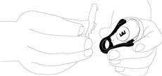 5. Separe las dos partes de la carcasa