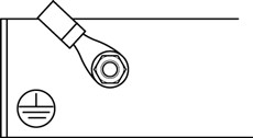 Esquema de conexión de la alimentación del motor NICE Moonclever MCMC424L: tierra