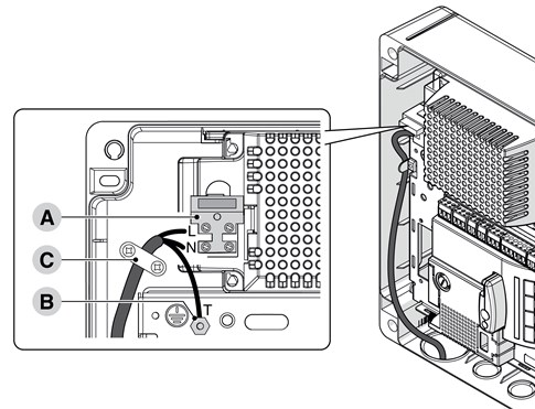 Conexión de la alimentación NICE MC424LR10