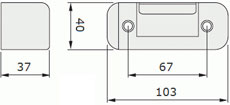 Dimensiones del tope de la cerradura eléctrica NICE PLA11 Dimensiones del tope de la cerradura eléctrica NICE PLA11