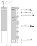 Esquema de conexiones del motor para puertas correderas NICE ROBO 500. Central de control del motor para puertas correderas NICE ROBO 500