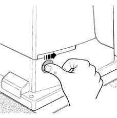 1. Deslice la tapa de la cerradura de desbloqueo