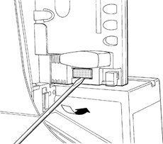 1. Retire la tapa de plástico del conector de la batería.